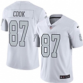 Nike Men & Women & Youth Raiders 87 Jared Cook White Color Rush Limited,baseball caps,new era cap wholesale,wholesale hats